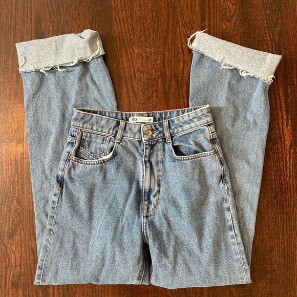 Zara High Rise Blue Jeans Size 6 - Picture 1 of 10
